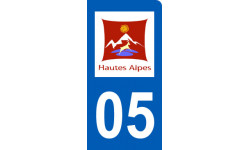 Autocollant (sticker): immatriculation motard departement des Hautes Alpes