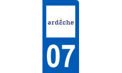 Autocollant (sticker): immatriculation motard département de L'Ardèche
