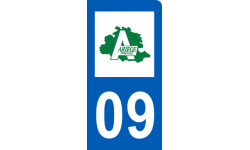 Autocollant (sticker): immatriculation motard departement de  L'Ariège