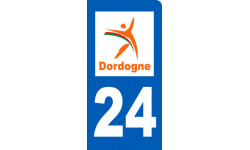 Autocollant (sticker): immatriculation motard de la Dordogne