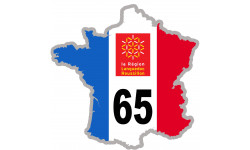 Autocollant (sticker): FRANCE 65 Région Midi Pyrénées