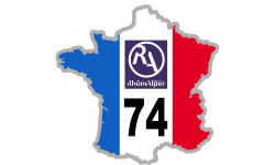 Autocollant (sticker): FRANCE 74 Rhône Alpes