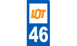 Autocollant (sticker): immatriculation motard 46 le Lot