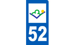 Autocollant (sticker): immatriculation motard 52 de la Haute Marne