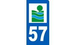Autocollant (sticker): immatriculation motard 57 de la Moselle