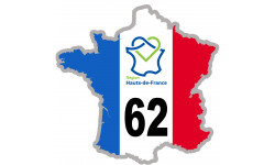 Autocollant (sticker): 62 France région Hauts-de-France