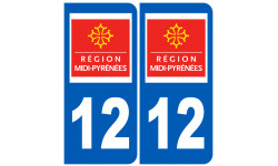 Autocollant (sticker): numéro immatriculation 12 région