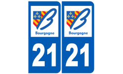 numéro immatriculation 21 région - Autocollant(sticker)