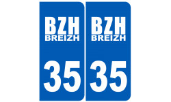 immatriculation 35 Ille-et-Vilaine BZH - Autocollant(sticker)