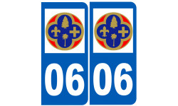 numéro immatriculation 06 (Alpes-Maritimes) - Autocollant(sticker)