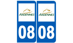 numéro immatriculation 08 (Ardennes) - Autocollant(sticker)