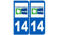 numéro immatriculation 14 (Calvados) - Autocollant(sticker)