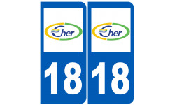 numéro immatriculation 18 (Cher) - Autocollant(sticker)