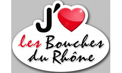 j'aime les Bouches-du-Rhône - 15x11cm - Autocollant(sticker)
