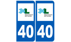 numéro immatriculation 40 (Landes) - Autocollant(sticker)