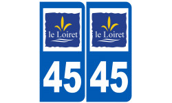 immatriculation 45 (Loiret) - Autocollant(sticker)