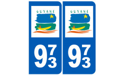 numéro immatriculation 973 (Guyane) - Autocollant(sticker)