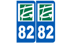 numéro immatriculation 82 (Tarn-et-Garonne) - Autocollant(sticker)