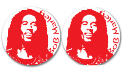 Bob Marley (2 stickers de 10cm) - Autocollant(sticker)