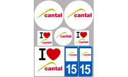 Département 15 Le Cantal - 8 autocollants variés - Autocollant(sticker)