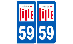 immatriculation ville de Lille - Autocollant(sticker)