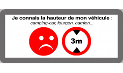 hauteur de passage de véhicule 3m non - 9x4cm - Autocollant(sticker)