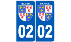 immatriculation 02 la Picardie - Autocollant(sticker)