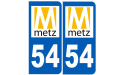 numéro immatriculation 54 Metz - Autocollant(sticker)