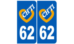 numéro immatriculation ch'ti 62 - Autocollant(sticker)