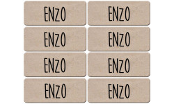 Prénom Enzo - 8 stickers de 5x2cm - Autocollant(sticker)