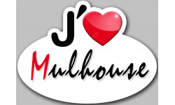 j'aime Mulhouse - 13x10cm - Autocollant(sticker)