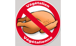 végétalien végétalienne viande interdit - 15cm - Autocollant(sticker)