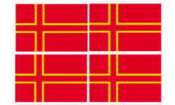 drapeau officiel Normand - 4 stickers - 9.5 x 6.3 cm - Autocollant(sticker)