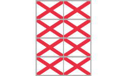 Drapeau Irlande du Nord - 8 stickers - 9.5 x 6.3 cm - Autocollant(sticker)