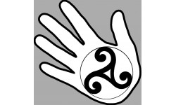 main triskel noir fond blanc - 20x20cm - Autocollant(sticker)