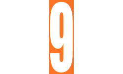numéro orange 9 - 30x10cm - Autocollant(sticker)