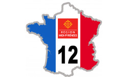 FRANCE 12 Région Midi Pyrénées - 10x10cm - Autocollant(sticker)