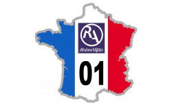 FRANCE 01 Région Rhône Alpes - 10x10cm - Autocollant(sticker)