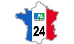 FRANCE 24 région Aquitaine - 10x10cm - Autocollant(sticker)