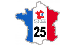 FRANCE 25 Région Franche-Comté - 10x10cm - Autocollant(sticker)