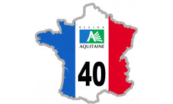 FRANCE 40 région Aquitaine (15x15cm) - Autocollant(sticker)