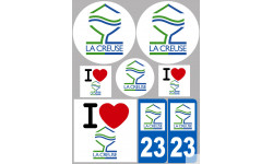 Département 23 la Creuse (8 autocollants variés) - Autocollant(sticker)