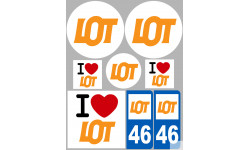 Département 46 le Lot (8 autocollants variés) - Autocollant(sticker)