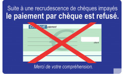Paiement par Chèques refusés - 10x6cm - Autocollant(sticker)