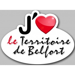 j'aime le Territoire de Belfort (5x3.7cm) - Autocollant(sticker)