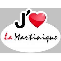 j'aime la Martinique (5x3.7cm) - Autocollant(sticker)