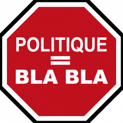 Politique égale BLA BLA (5x5cm) - Autocollant(sticker)