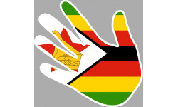 Autocollant (sticker): drapeau Zimbabwe main